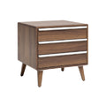 Modern Wooden Nightstand with Three Drawers and Sleek Design